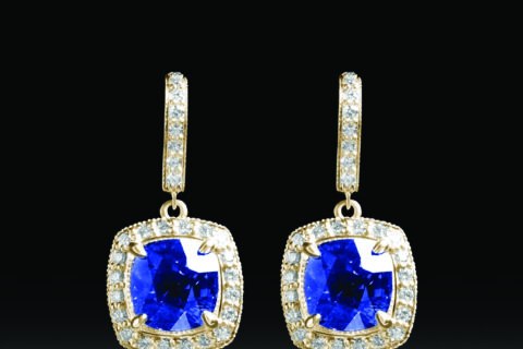 blue gem earrings