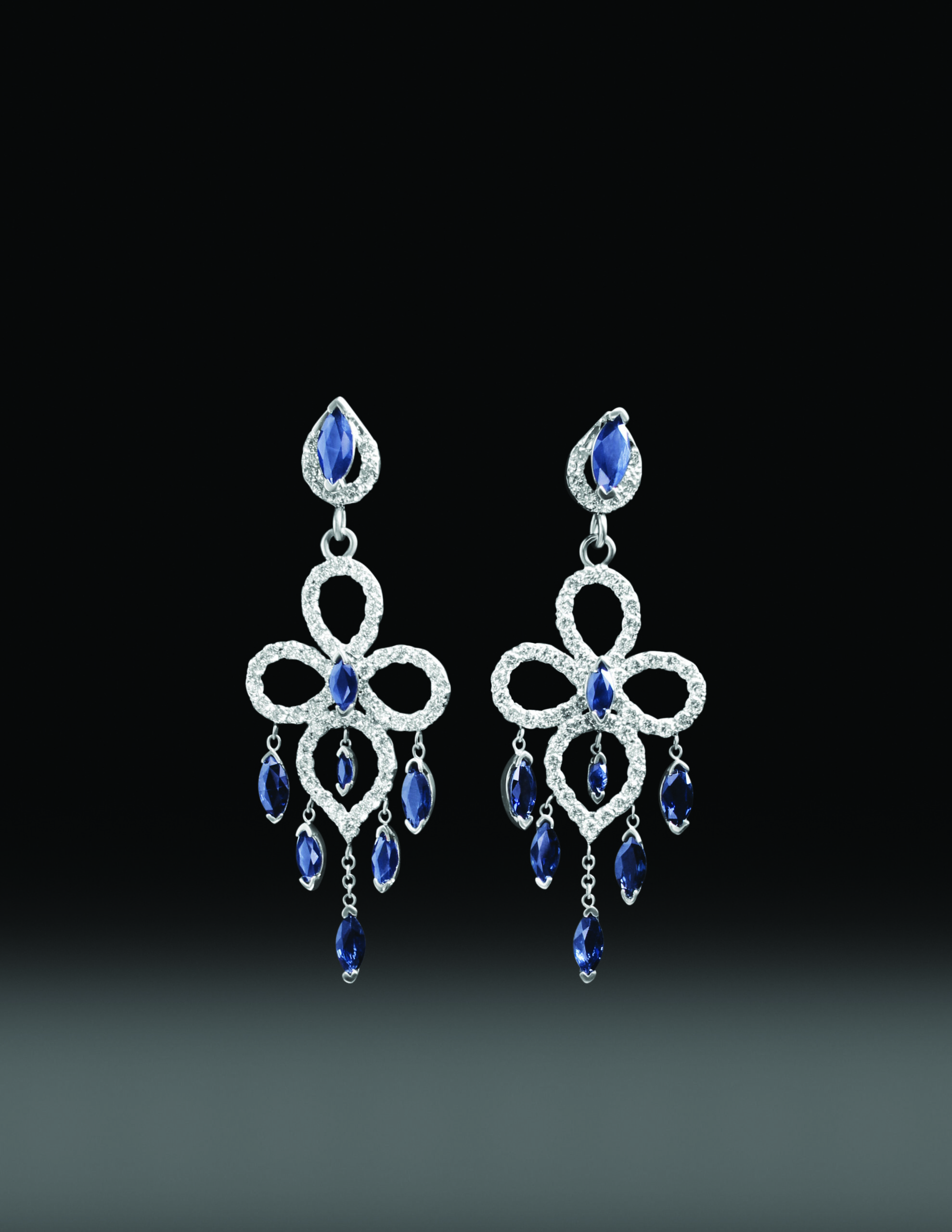 blue gem earrings