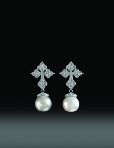 pearl diamond earrings
